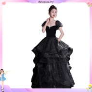 Banquet Black Off Shoulder Sequins Glitter Evening Dress For Women 2024 Luxury High-End New Glamorou