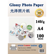 A4 glossy paper 140gsm 100pcs / button badge printing paper