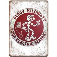 Reddy Kilowatt Electric Porcelain Look Reproduction Metal Sign Wall Decoration Garage Shop bar Livin
