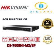HIKVISION 8CH / 8 CHANNEL DS-7608NI-M2/8P 1U 8 POE 8K NVR