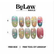 [BYLAW.NAILS] COLORFUL STAR PRESS ON NAILS | False Nails BINTANG | Y2K Star | Cute Colorful | Custom
