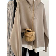 sweatshirt woman half zipper sweatshirt Hooded Sweatshirt - Two-Piece Half Zipper, Loose Fit | 2025 