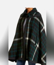 Burberry 綠格紋披肩斗篷