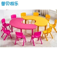 Meja Bulan Tadika Meja dan Kerusi Plastik berbentuk bulan Meja dan Kerusi Plastik Pelajar Kanak-kana