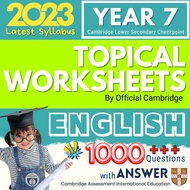 9 Cambridge Lower Secondary Checkpoint Y7 English Topical Worksheet + Answer Cambridge English Year 