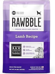 BIXBI Rawbble Dry Dog Food, Lamb, 24 lbs - USA Made with Fresh Meat - No Meat Meal & No Corn, Soy or
