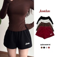 Justdun H46 pressed felt women's shorts - not ruffled, loose fit, comfortable to wear at home, playi