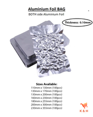 Beg Kerajang [100pcs] Aluminium Foil BAG BOTH side Aluminium Foil