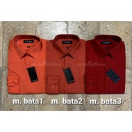 KEMEJA MERAH Phenomenal REGULAR - Men's Long Sleeve Plain Shirt In Red BATA1/BATA2/BATA3