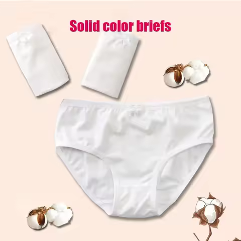 3PCS Young Girls Cotton Panties Children's White Briefs Dance Special Suitable For Ballet Underwear 
