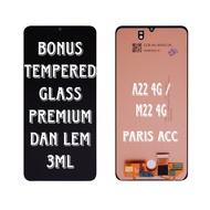 LCD FULLSET SAMSUNG A22 4G/M22 4G (FREE TEMPERED GLASS AND GLUE)