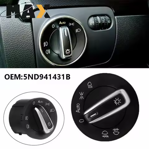 Auto Electrical Systems Auto Headlight Switch for VW 06-09 Golf GTI MK5 MK6 Jetta Passat B6 Chrome 5