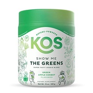 KOS Super Greens Powder - Spirulina, Chlorella, Wheatgrass