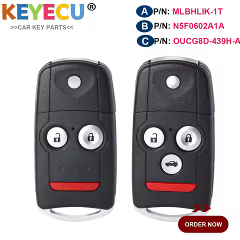 KEYECU for Acura MDX RDX TL TSX ZDX Remote Key Fob MLBHLIK-1T N5F0602A1A OUCG8D-439H-A 313.8MHz ID46