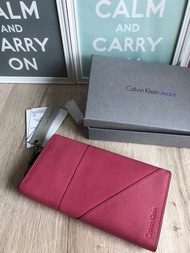 Calvin klein leather Wallet pink 長銀包