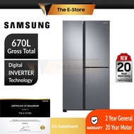 Samsung 670L Inverter Side by Side with Large Capacity Refrigerator | RS63R5561M9/ME (Fridge Peti Ais Peti Sejuk 电冰箱) RS63R