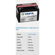 Varta Powersport AGM YTX9-4 YTX9-BS 508012008 Maintenance Free Car Battery | Made in Korea
