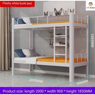 Home Furniture Modern Metal Beds Student Dormitory Space Saving High Foot Design Double Decker Bed Bed Frame Besi Katil