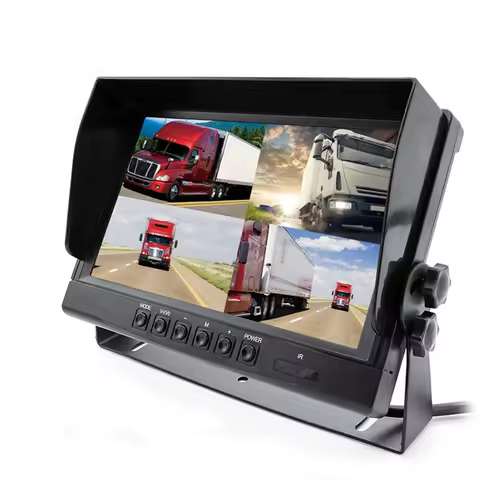 Lasting 9" LCD Car Monitor 4 Channels 4CH Quad Split Screen Display Car Monitor 4 Split Screen