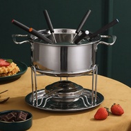 10Pcs Set High Quality Stainless Steel Melting Furnace Ice Cream Melting Pot Cheese Fondue Kitchen Accessories