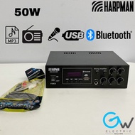 50W 100V Out 2 Zone Public Address Amplifier With Bluetooth Harpman  SMA502BT