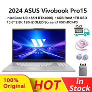2024 ASUS Vivobook Pro15 Laptop/ASUS Wuwei Laptop/Intel Core U9-185H RTX4060 16GB 1TB SSD Notebook/15.6” 2.8K 120HZ OLED Screen AI Computer Notebook/100%DCI-P3/ASUS Fearless Laptop for Study office