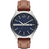 Armani Exchange Men's Whitman Blue Dial Brown Leather Watch AX2133
