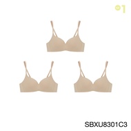 (Set 3 ชิ้น) Sabina เสื้อชั้นใน (ไม่มีโครง) รุ่น Pretty Perfect รหัส SBXU8301 สีเนื้อเข้ม