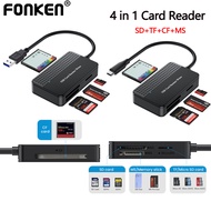 Fonken 4in1 USB 3.0/Type C Card Reader SD TF Memory Card Reader CF MS Card Reader Adapter