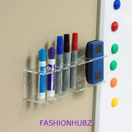 FASHIONHUBZ Whiteboard Marker and Eraser Holder, 6 Slot Wall-Mounted Marker Pens Holder, Multifuncti