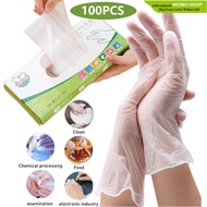 100Pcs TPE Disposable Gloves Latex Free Gloves Transparent Antiskid Security Food Grade Gloves Job