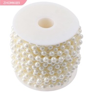 ZHOMKI89 Ivory  Strands, 33 Feet Ivory Faux  Beads, DIY Crafts Spool 8mm Strand of Pearls Christmas 