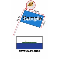 Navassa Island Hand Flag With Stick (15x30cm)/ Bendera Tangan Dunia Navassa Island (15x30cm)
