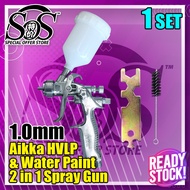 0.5 / 0.8 / 1.0mm AIKKA HVLP & Water Paint Mini Gravity Feed Spray Gun 125Z with Car Airbrushing Pai