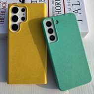 Wheat Straw Material Green Yellow Matte Case Soft Case For Samsung S25 S25Plus S25Ultra S21 S21 Plus