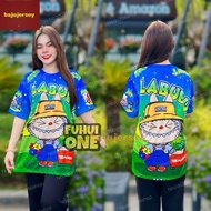 LABUBU T Shirt Baju Jersey New Trend Airport Model Day Children's and Adult Shirts: Microfiber Thail