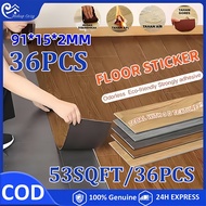 BOX53sqft/36pcs Vinyl Flooring 2mm PVC floor sticker Waterproof Self Adheslve Home Decoration Thicke