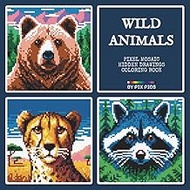 Wild Animals - Pixel Mosaic Hidden Drawings Coloring Book: 50 Mammal Pixel Art Pictures to Color by