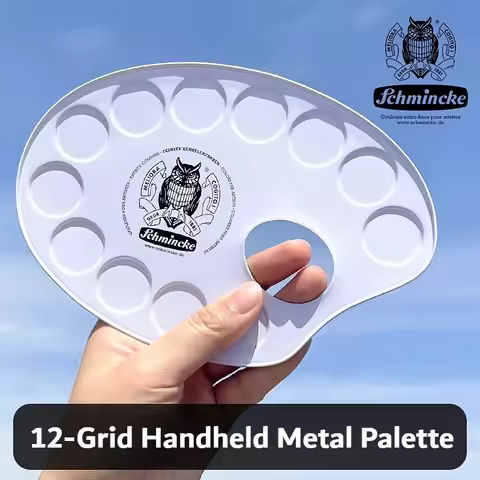 1pc Schmincke 12 Grid Metal Palette Portable Paint Tray Easy Clean Artist Tool for DIY Professional 