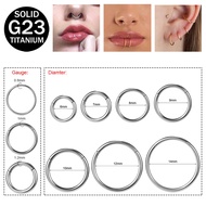 1 PC G23 Titanium Steel Hoop Nose Ring Silver Septum Clicker Cartilage Helix Labret Piercing Ear Car