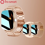 Rose Gold สีสมาร์ทนาฬิกาผู้หญิงผู้ชาย Smartwatch นาฬิกาสมาร์ทสำหรับ Android IOS Fitness Tracker Dial รับสาย