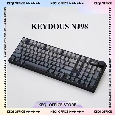 Keydous NJ98 Mechanical Keyboard Bluetooth Wireless 2.4G RGB Backlight Three Mode Hot Swap 98 Keys P