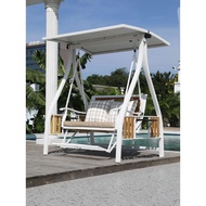 HY&amp; Swing Outdoor Courtyard Rocking Chair Aluminum Alloy Outdoor Glider Rattan Chair Garden Swing Chair Home Villa to Sw