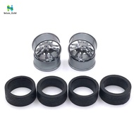 Metal Wheel Rim Rubber Tire Set for  284131 K969 K989 P929 Mini-Z Mini-Q Mini-D IW04M 1/28 RC Car Up