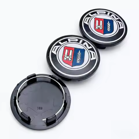 4pcs 69mm ( Clips 56mm ) Alpina Logo Emblem Badge Car Wheel Center Caps Rim Hubcaps Wheel Hub Dust C