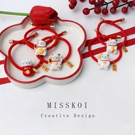 MISSKOI Red Lucky Bag Lucky Cat Brand Festive Hair Ring Headdress