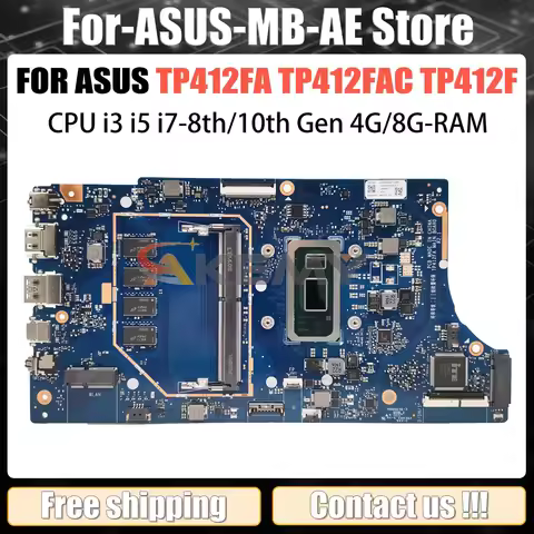 TP412FA Mainboard For ASUS Vivobook Flip 14 TP412F SF4100F TP412FAC Laptop Motherboard i3 i5 i7 8th/