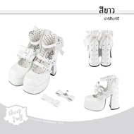 Original โลลิต้า รองเท้าส้นสูง Cross สายคล้อง ผีเสื้อ โบว์ Cool และ เซ็กซี่ Sheep Puff Party รองเท้า