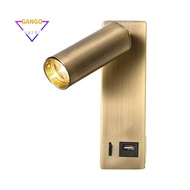 3W LED Wall Lamp Embedded and Rotatable Reading Light USB Focus Light for Bedroom Bedside Study 3000