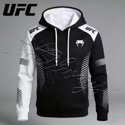 2026 New Design UFC MMA Men's Jujutsu Octagonal Cage Fighting Hoodie Sports Fitness Fashion Slimming